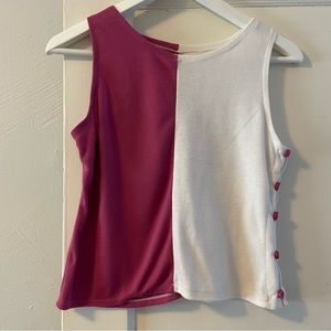 COPY - Vintage Half White, Half Fuchsia Mister Noah Tank Top